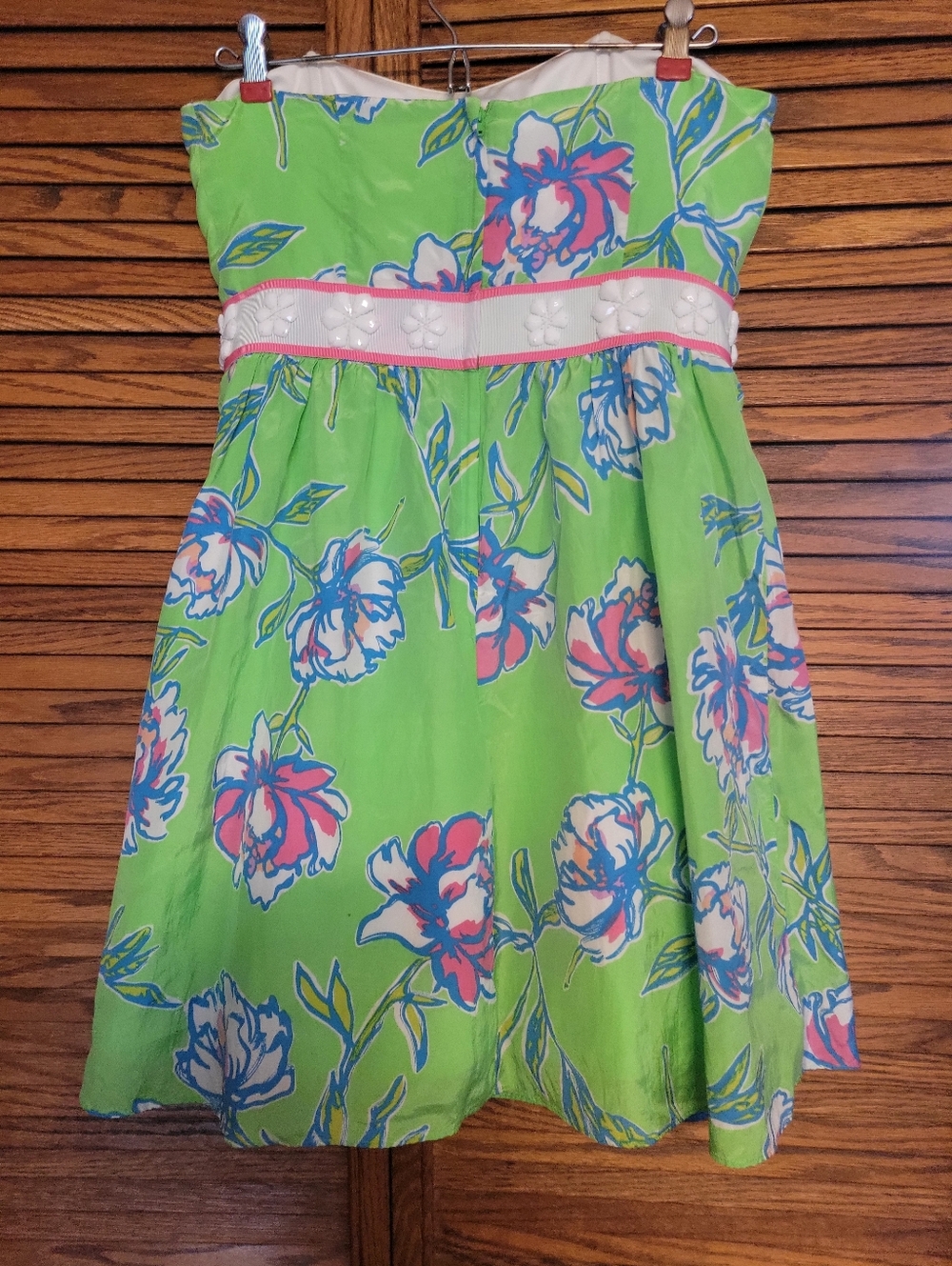 Lilly Pulitzer Langley strapless dress in green & pink tossed floral Size 6 - Picture 3 of 6